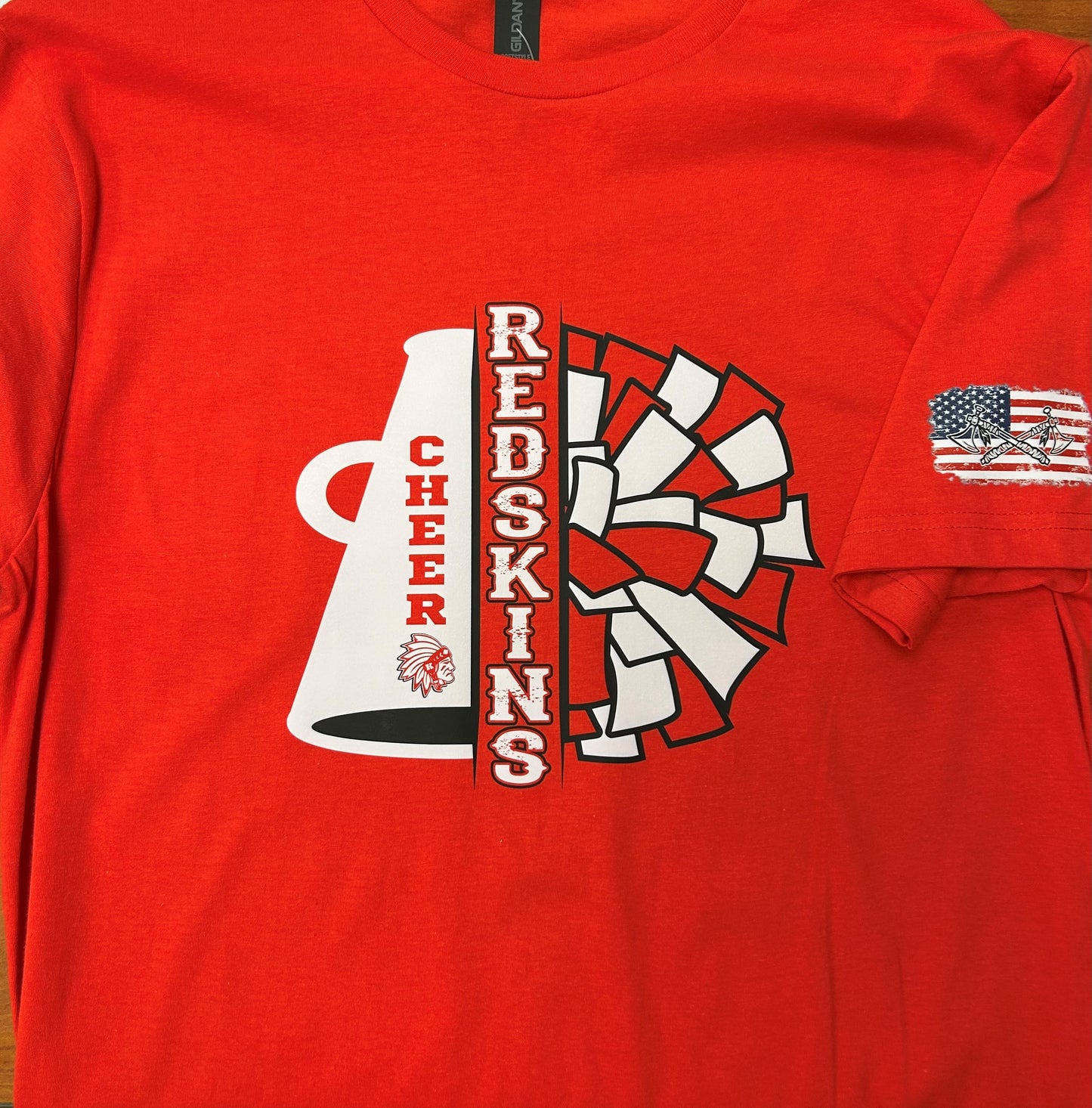Fundraiser Knox Redskins Youth Football CHEER t-shirt - Red - Name on Back option
