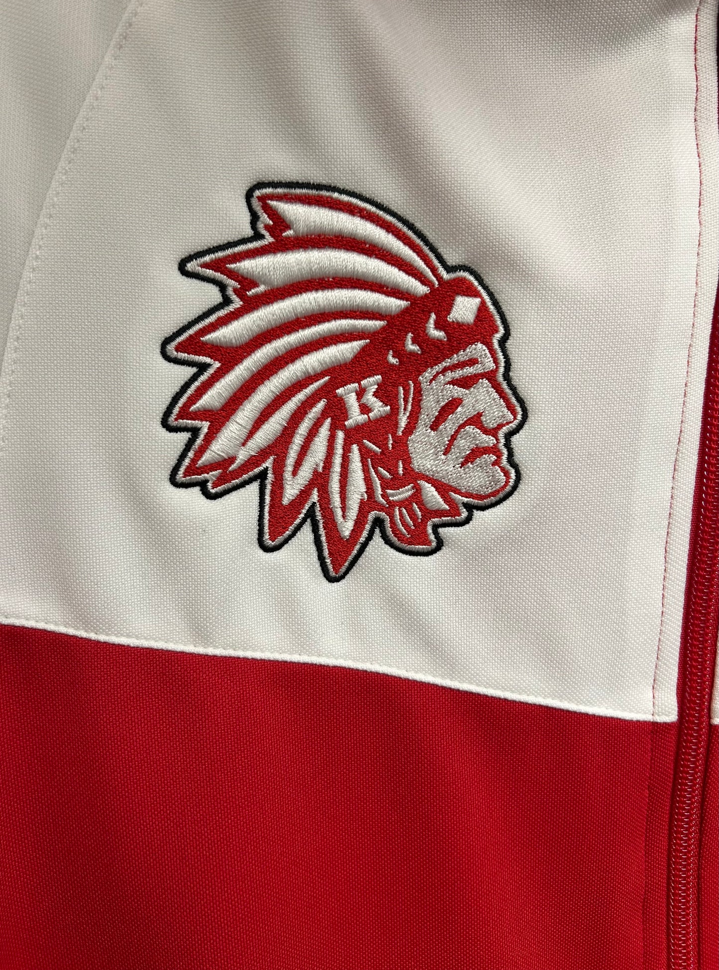 Knox Redskins Embroidered Jacket - Red / White - Full Zip Hooded - Size Medium - Badger brand
