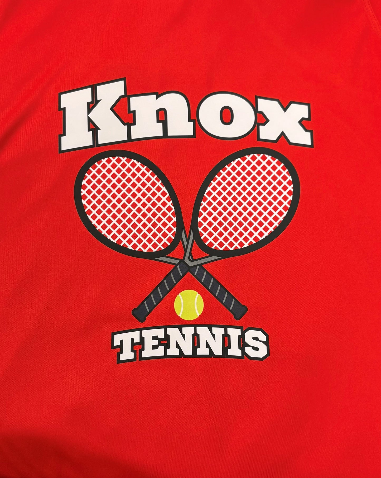 Knox Tennis - T-shirt, Long Sleeve, or Hoodie - Red - Optional Name on Back Print
