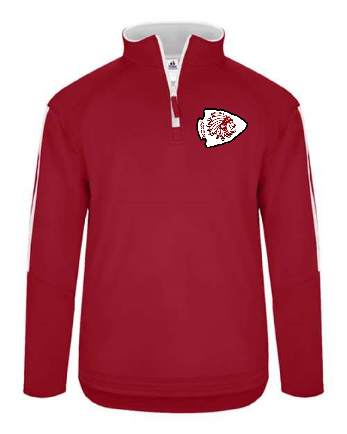 Knox Redskins Fleece Lined Red 1/4 Zip Pullover - Badger Brand - Limited Sizes Available