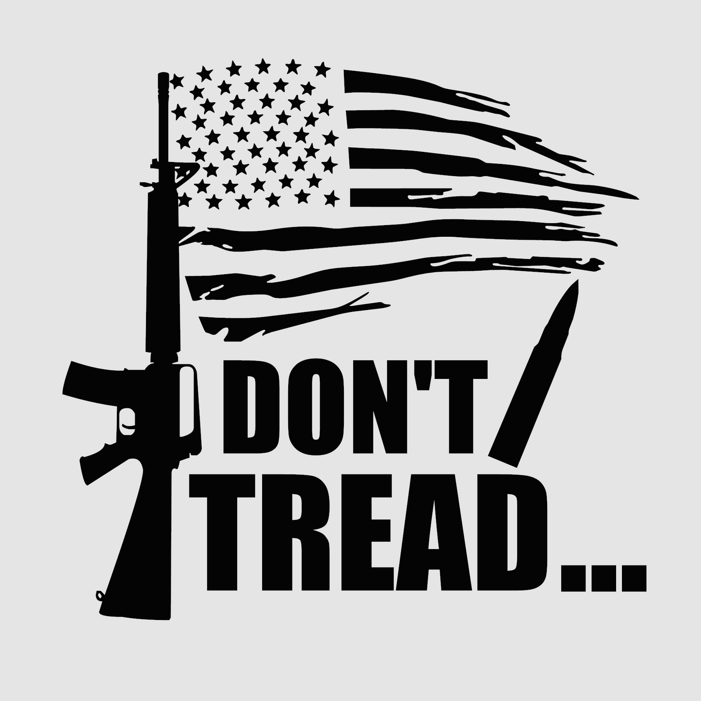 Don't Tread on Me Outdoor Vinyl Decal 5" American Flag - AR-15