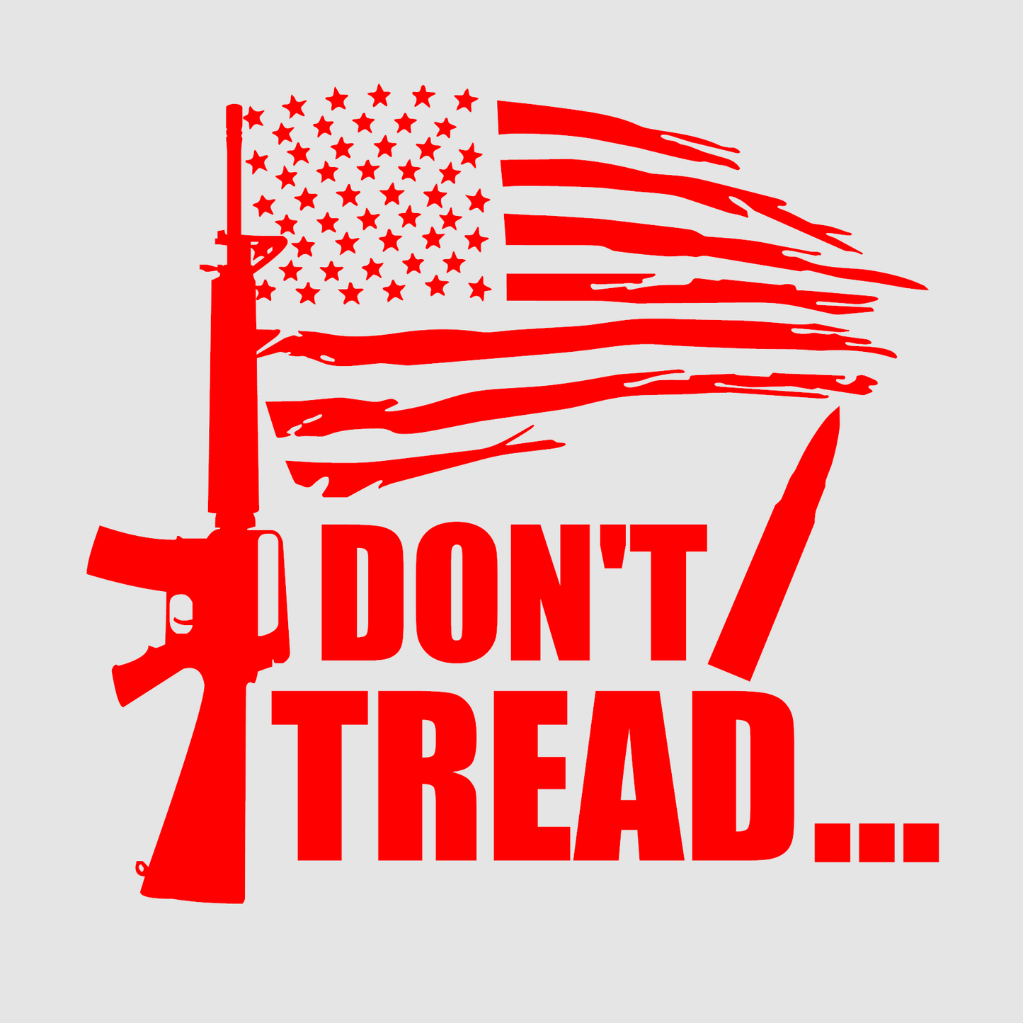 Don't Tread on Me Outdoor Vinyl Decal 5" American Flag - AR-15