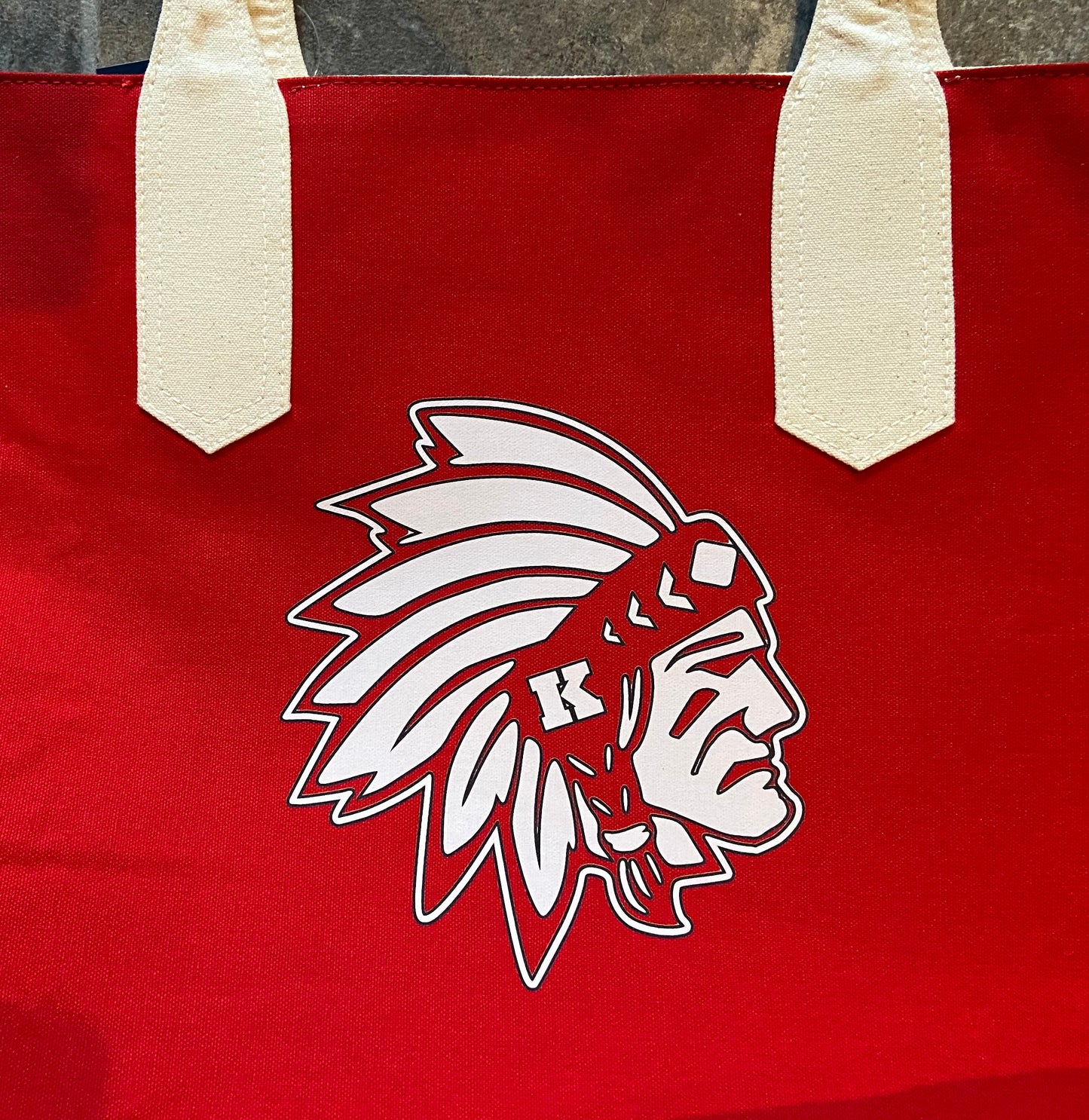 Knox Redskins Large 16" Custom Tote Bag - Water Repellent - Big Pockets - Reversible