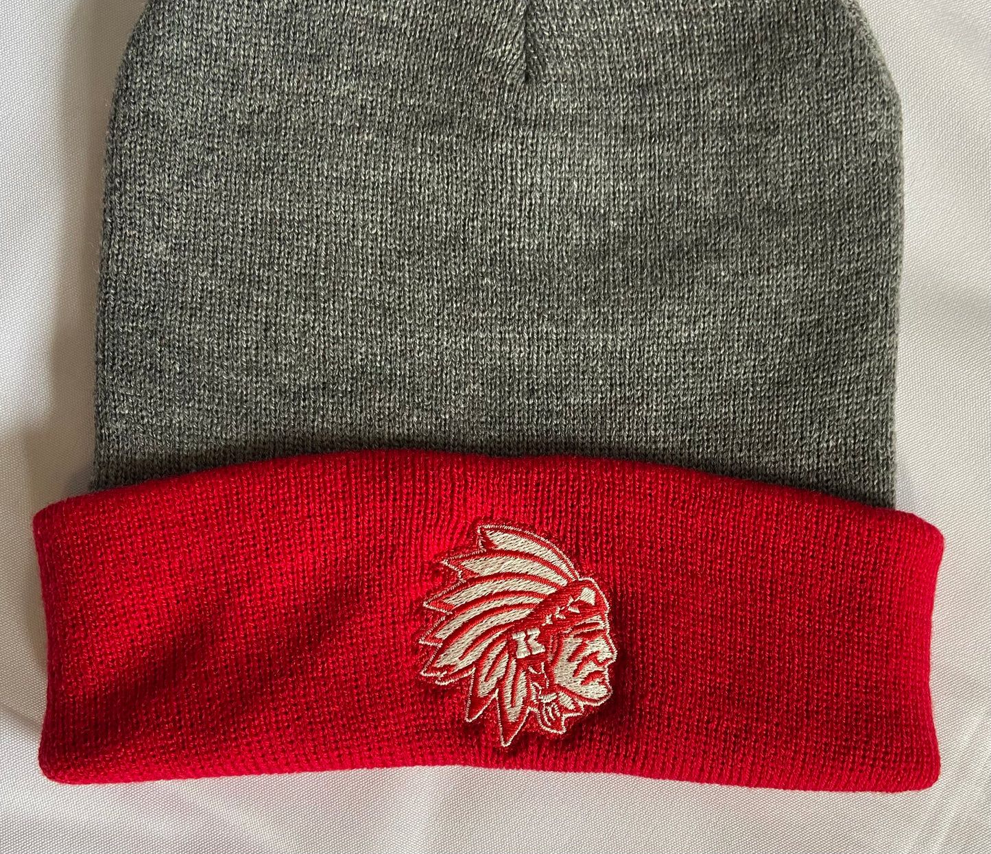 Knox Redskins Embroidered Logo Beanies Winter Pom Pom Hats - 3 styles Red Black Grey