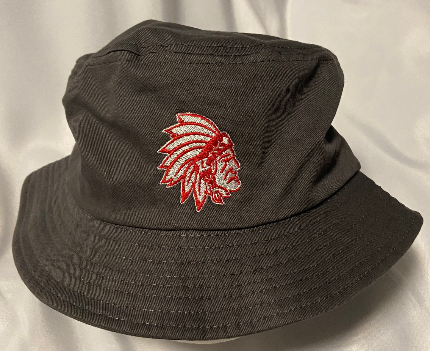 Knox Redskins Embroidered Floppy Hat - Bucket Cap - Dark Grey