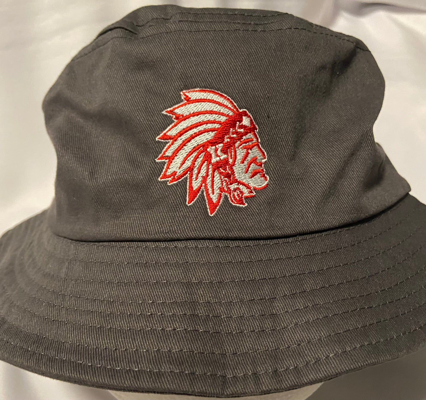 Knox Redskins Embroidered Floppy Hat - Bucket Cap - Dark Grey