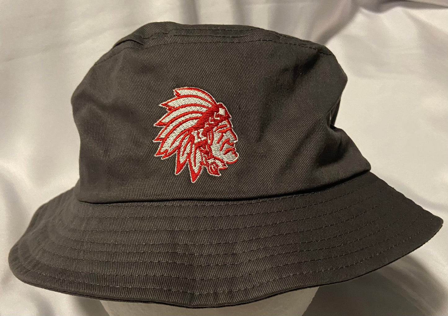 Knox Redskins Embroidered Floppy Hat - Bucket Cap - Dark Grey