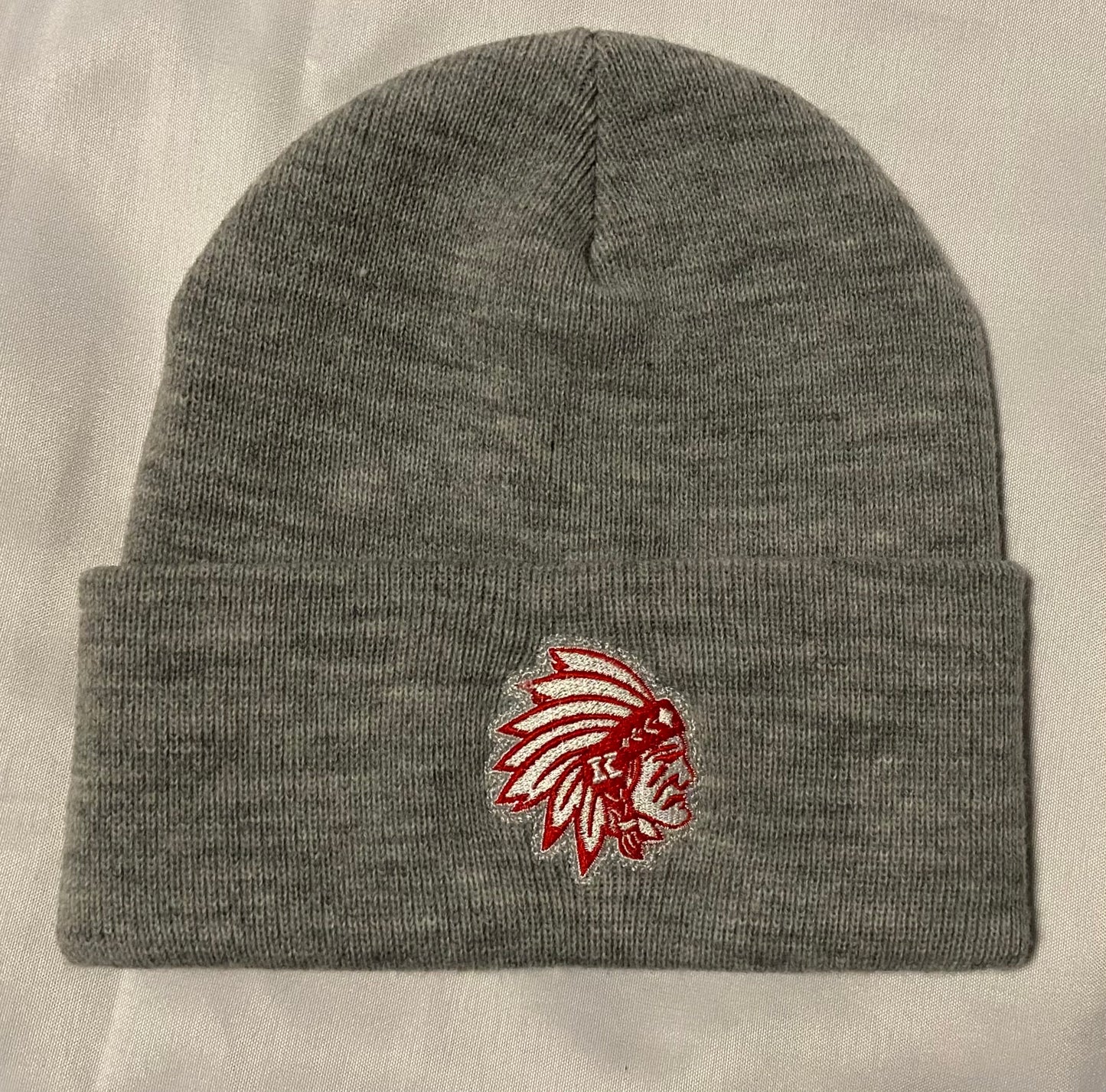 Knox Redskins Embroidered Logo 12" Beanie - Grey Winter Hat