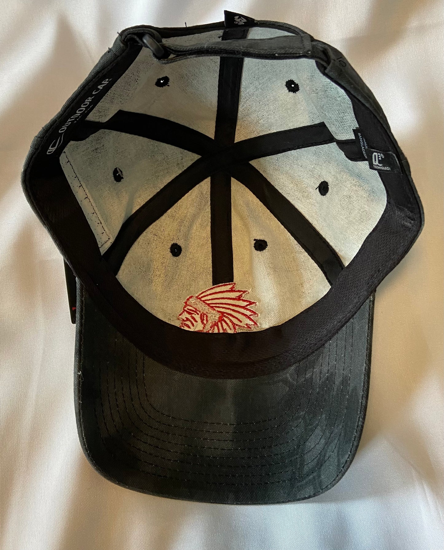 Knox Redskins Embroidered Hat - Black Camo with American Flag - Adjustable