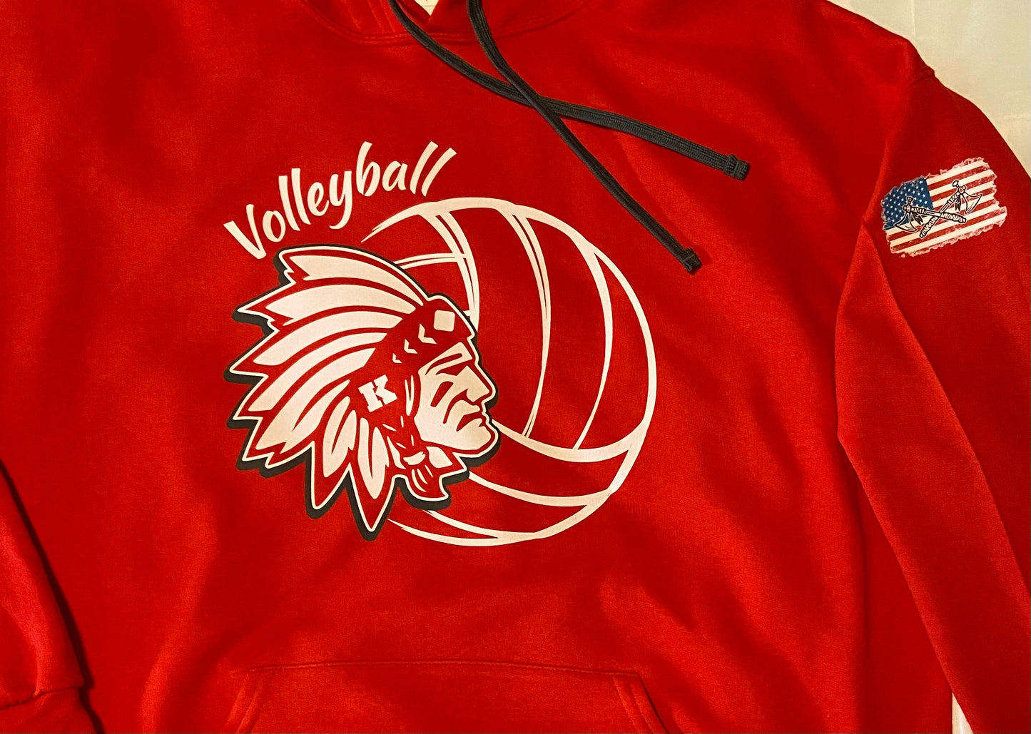 Knox Redskins VOLLEYBALL Hoodie - Red - Adult and Youth Sizes