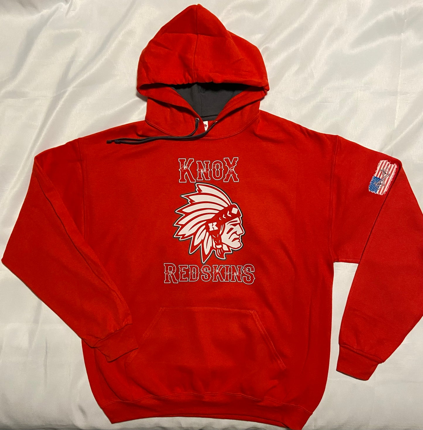 Knox Redskins Hoodie - 4 Color Options - Add Name to Back