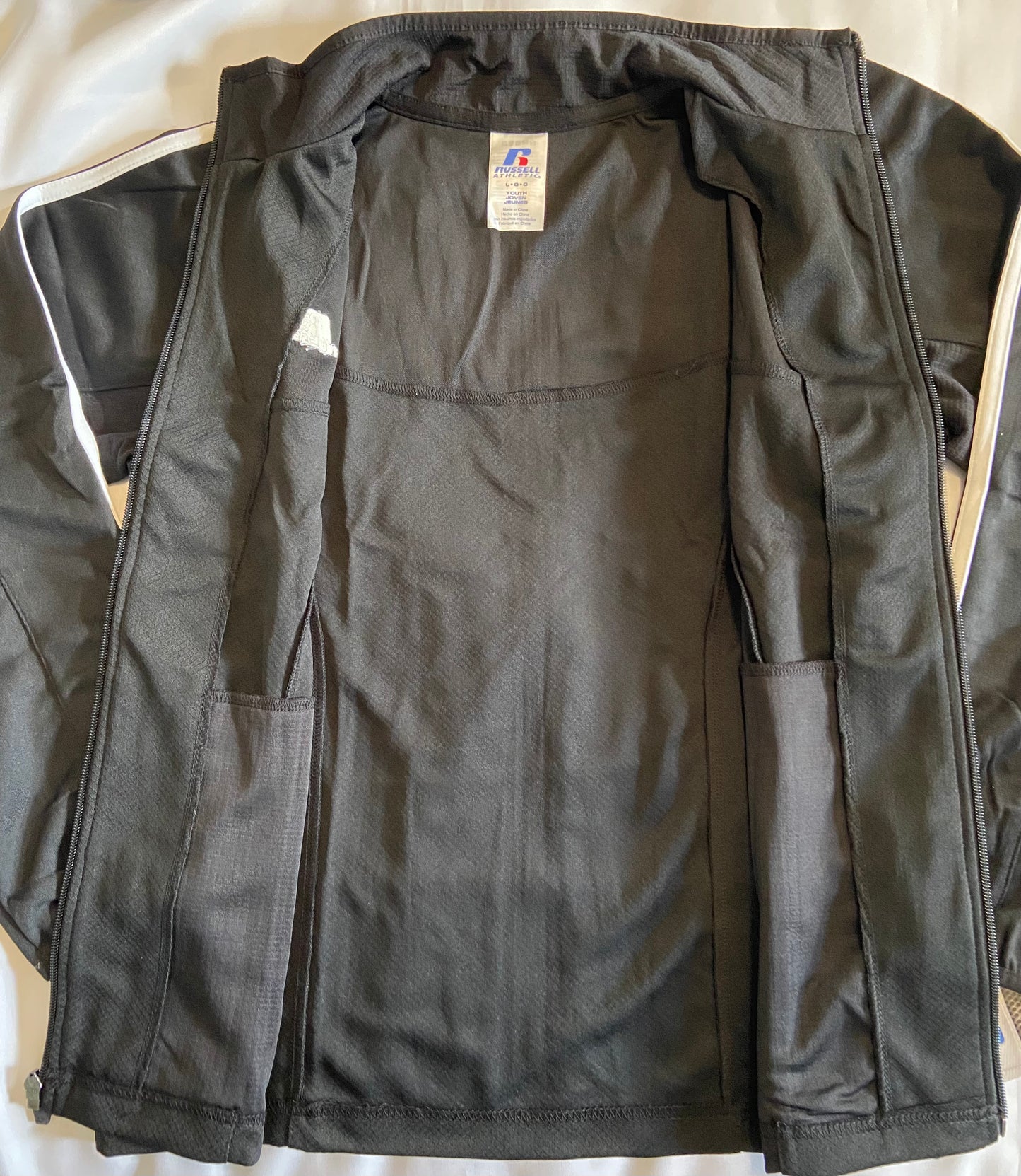 Russell Athletic Brand Full Zip Youth Jacket - Black or Dark Grey - Blank or Redskins print