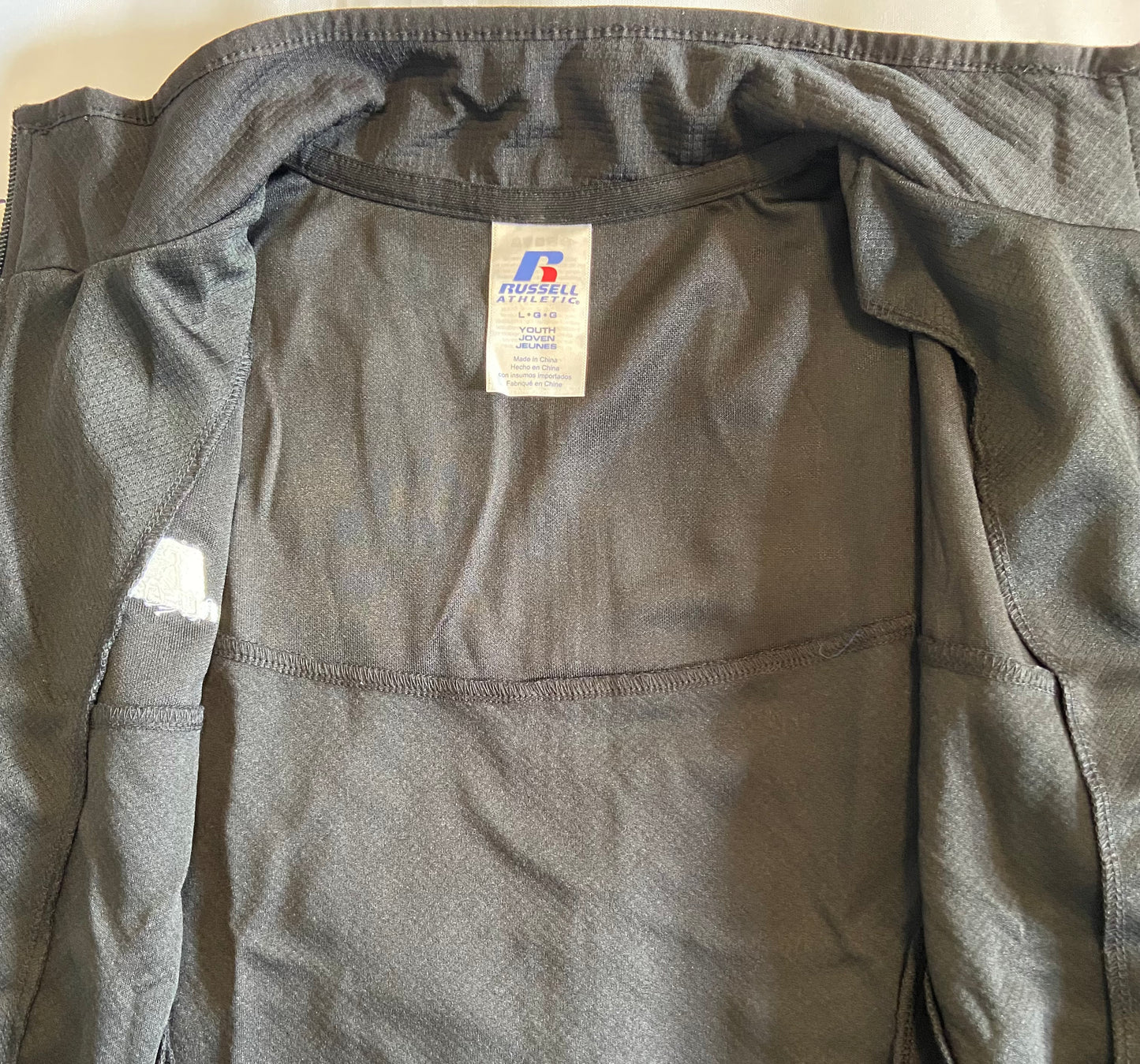 Russell Athletic Brand Full Zip Youth Jacket - Black or Dark Grey - Blank or Redskins print