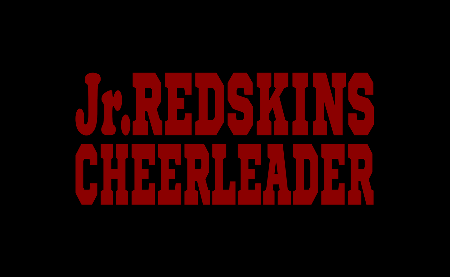 Cheerleader Knox Jr Redskins Outdoor Vinyl Decal - Car Truck Window
