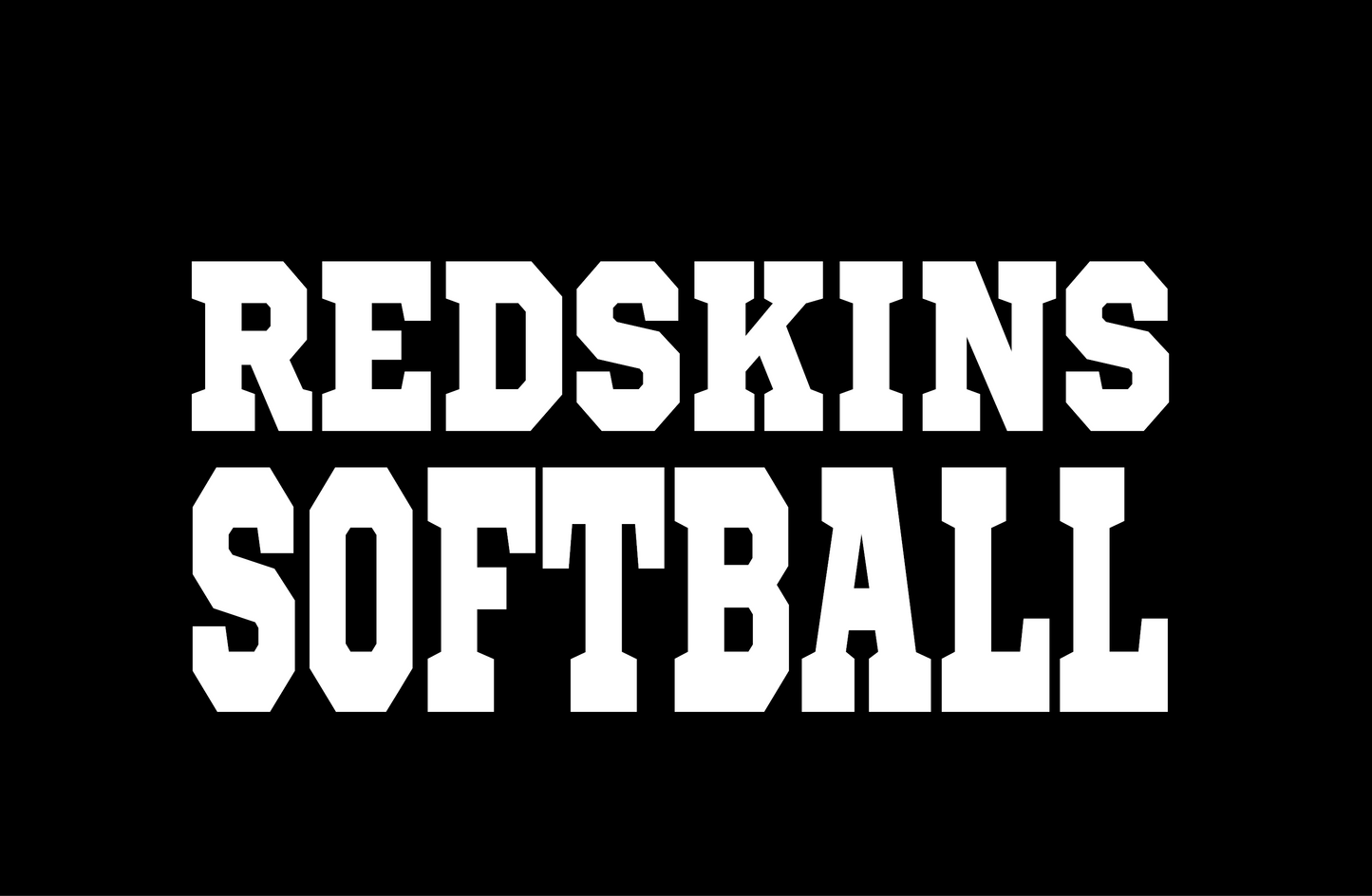 Redskins Softball Outdoor Vinyl Sticker - Any Size - Car Truck Window Decal