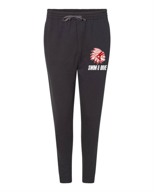 '24-'25 Knox Redskins Swim & Dive Joggers Sweatpants - Black - Adult and Youth Sizes