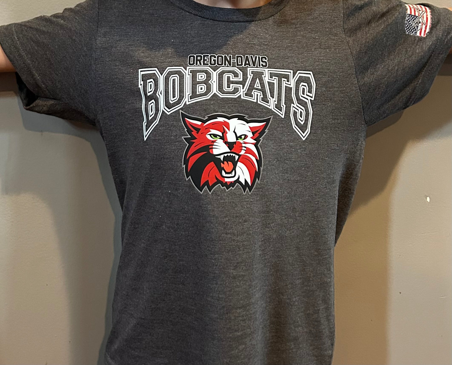 Oregon Davis Bobcats T-Shirt - Dark Grey - Adult and Youth Sizes - OD Bobcats