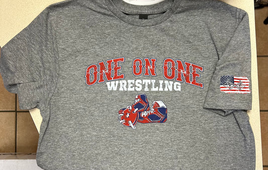 One on One Wrestling T-Shirt - Grey - Adult and Youth Sizes