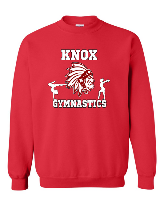 FUNDRAISER Knox Redskins Gymnastics Crewneck Sweatshirt - Red - Adult and Youth Sizes