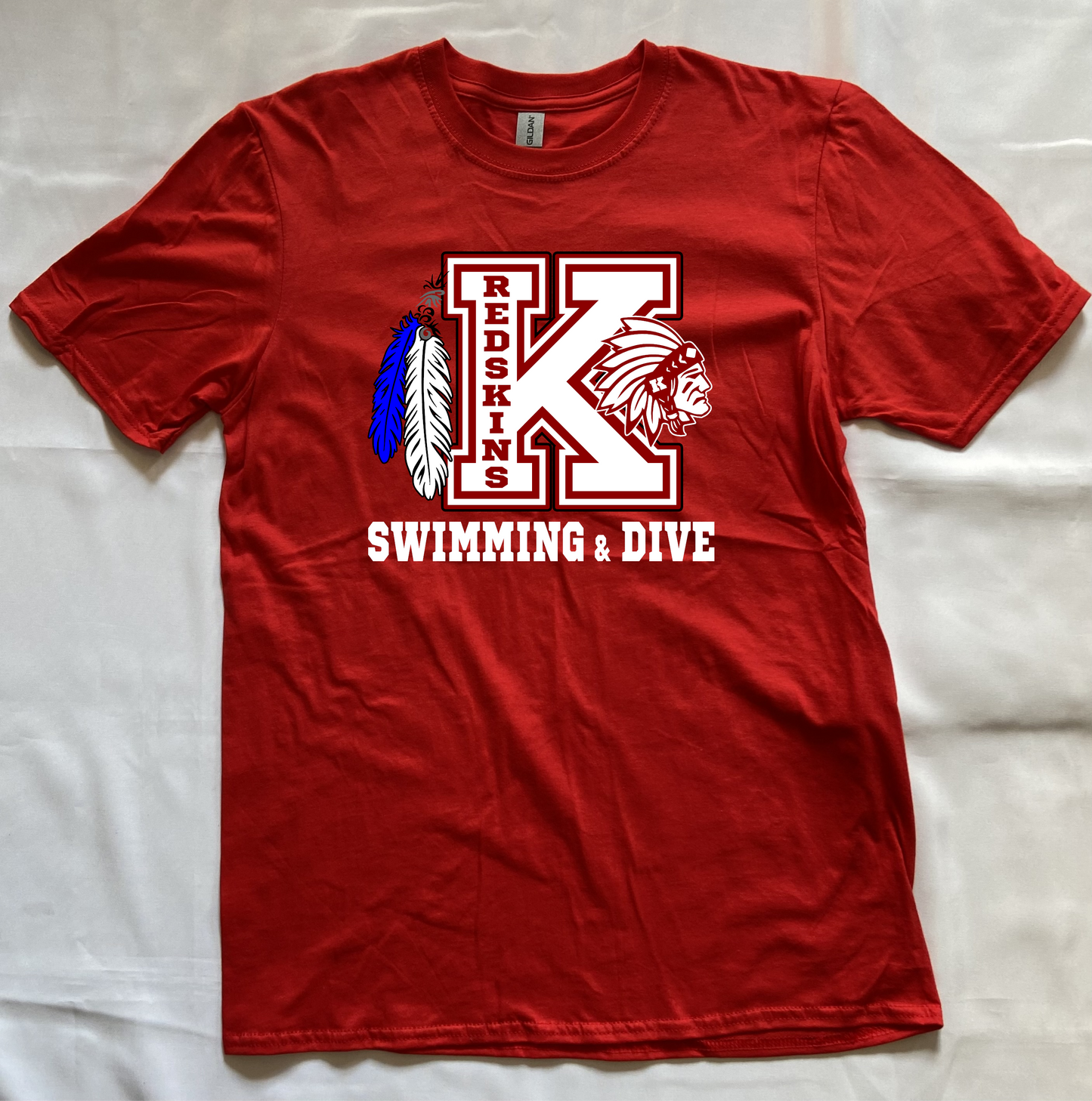 Knox Redskins Swimming & Dive T-shirt - Red - Adult and Youth Sizes