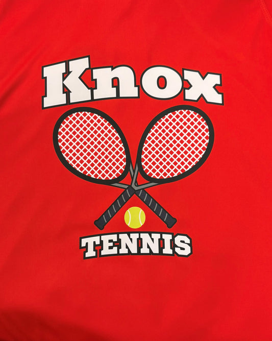 Knox Tennis - T-shirt, Long Sleeve, or Hoodie - Red - Optional Name on Back Print