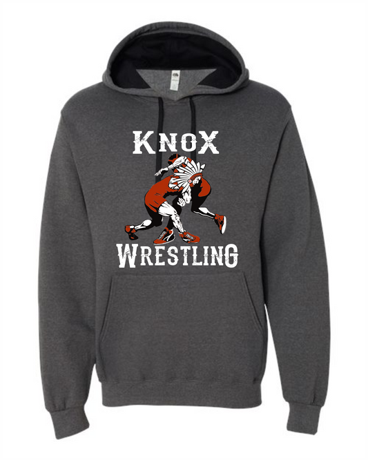 FUNDRAISER Knox Redskins Wrestling Hoodie - Dark Heather Grey - Adult and Youth Sizes