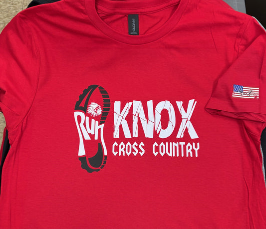 Knox Redskins CROSS COUNTRY Red T-shirt - Adult and Youth Sizes