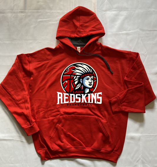 Knox Lady Redskins Basketball Hoodie - Red - Adult and Youth Sizes