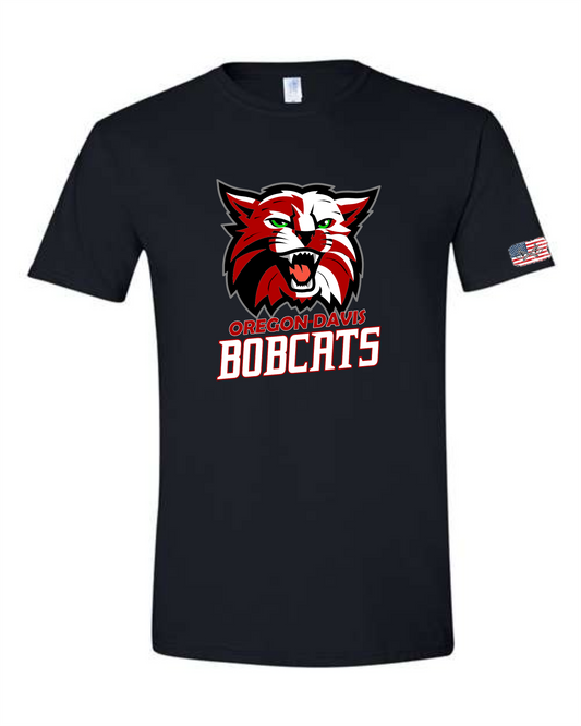 Oregon-Davis Bobcats - T-shirt, Long Sleeve, or Hoodie - Black - Optional Name on Back Print