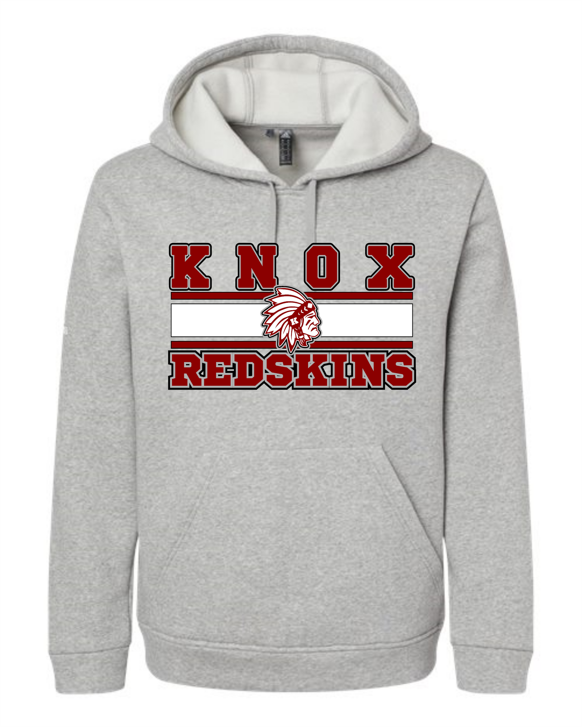 Knox Redskins ADIDAS Brand Hoodie Sport Grey Add Name and or
