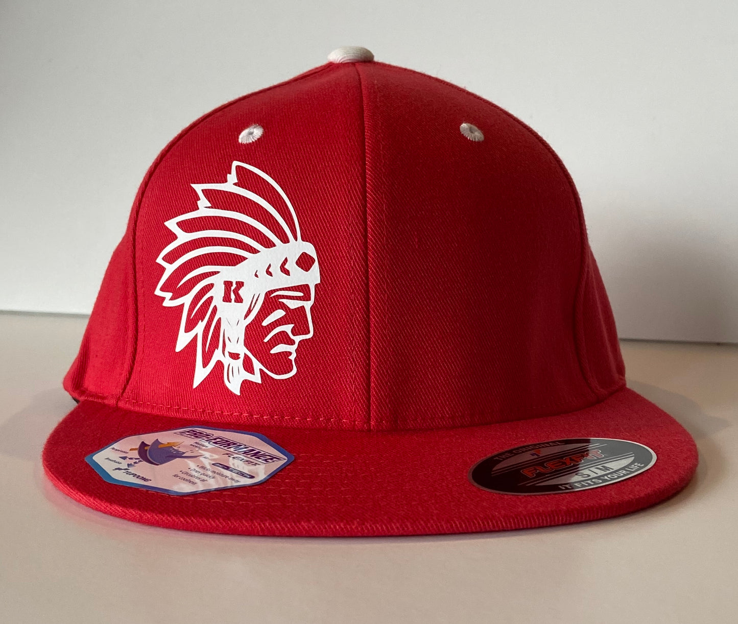 Knox Redskins FlexFit Fitted Hat - Fitted size L/XL or S/M - Red and White