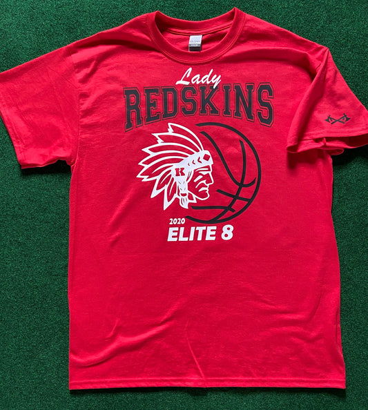 CLEARANCE - Knox Lady Redskins 2020 Championship Basketball T-Shirt Elite 8