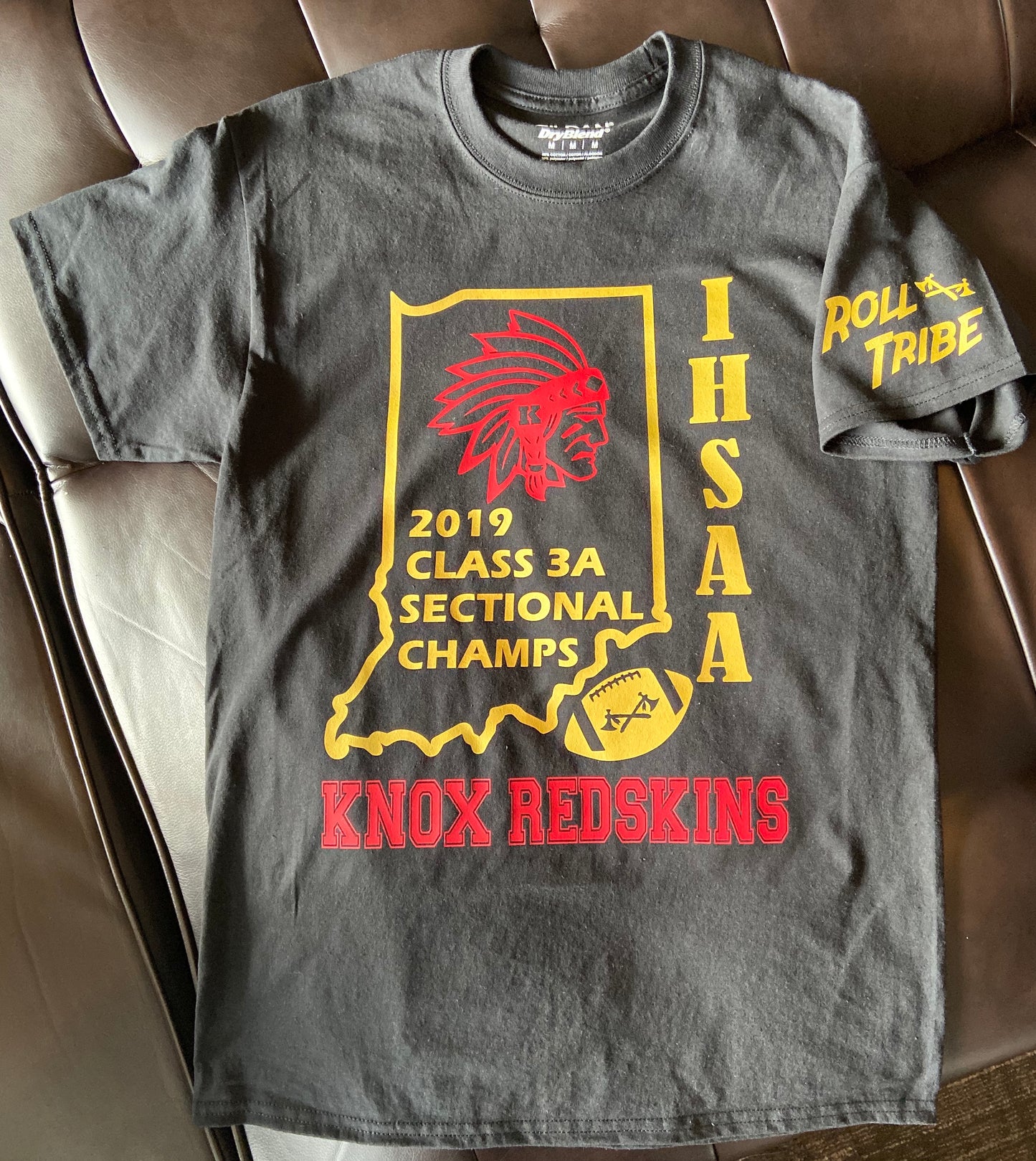 CLEARANCE - Knox Redskins Football 2019 3A Sectional Champions Shirt First in School History