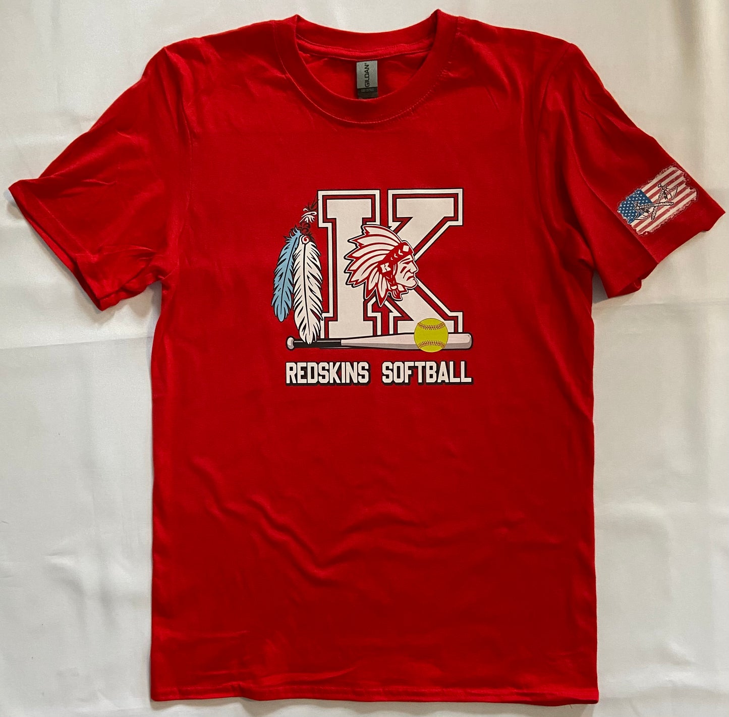 Knox Redskins SOFTBALL T-shirt - Red - Adult and Youth Sizes