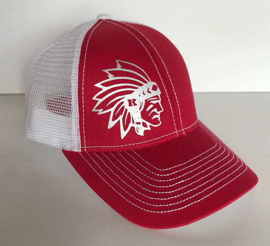 Low Profile Knox Redskins Hat - Adjustable - Red/White/Silver - Alternate Color Stitching