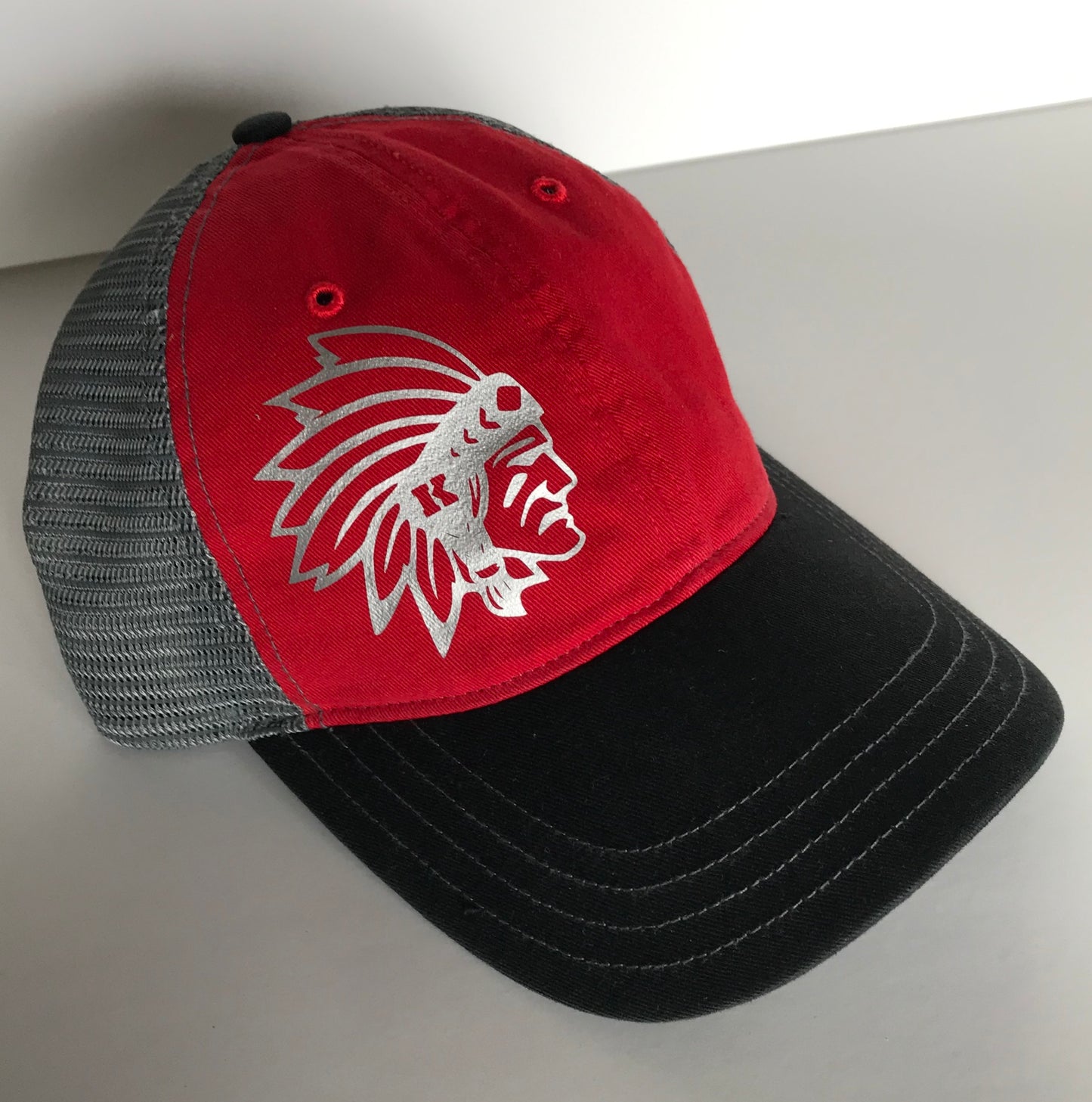 Low Profile Knox Redskins Hat - Adjustable - Red/Charcoal/Black/Silver