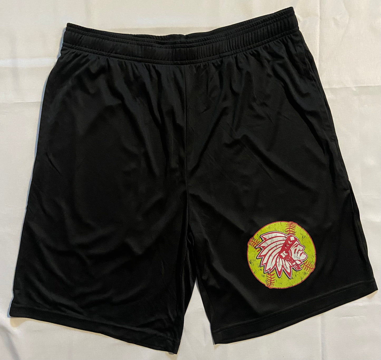 Knox Redskins SOFTBALL Team Shorts with Pockets - Black