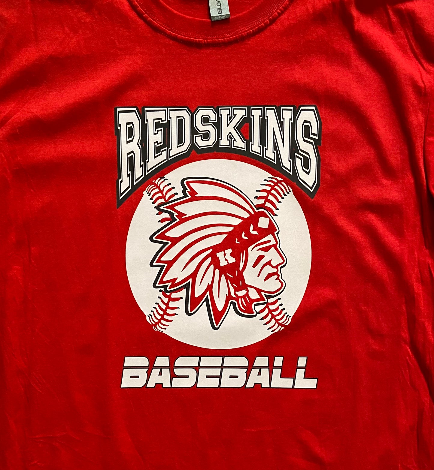 Knox Redskins Baseball T-shirt - Red - Adult and Youth Sizes