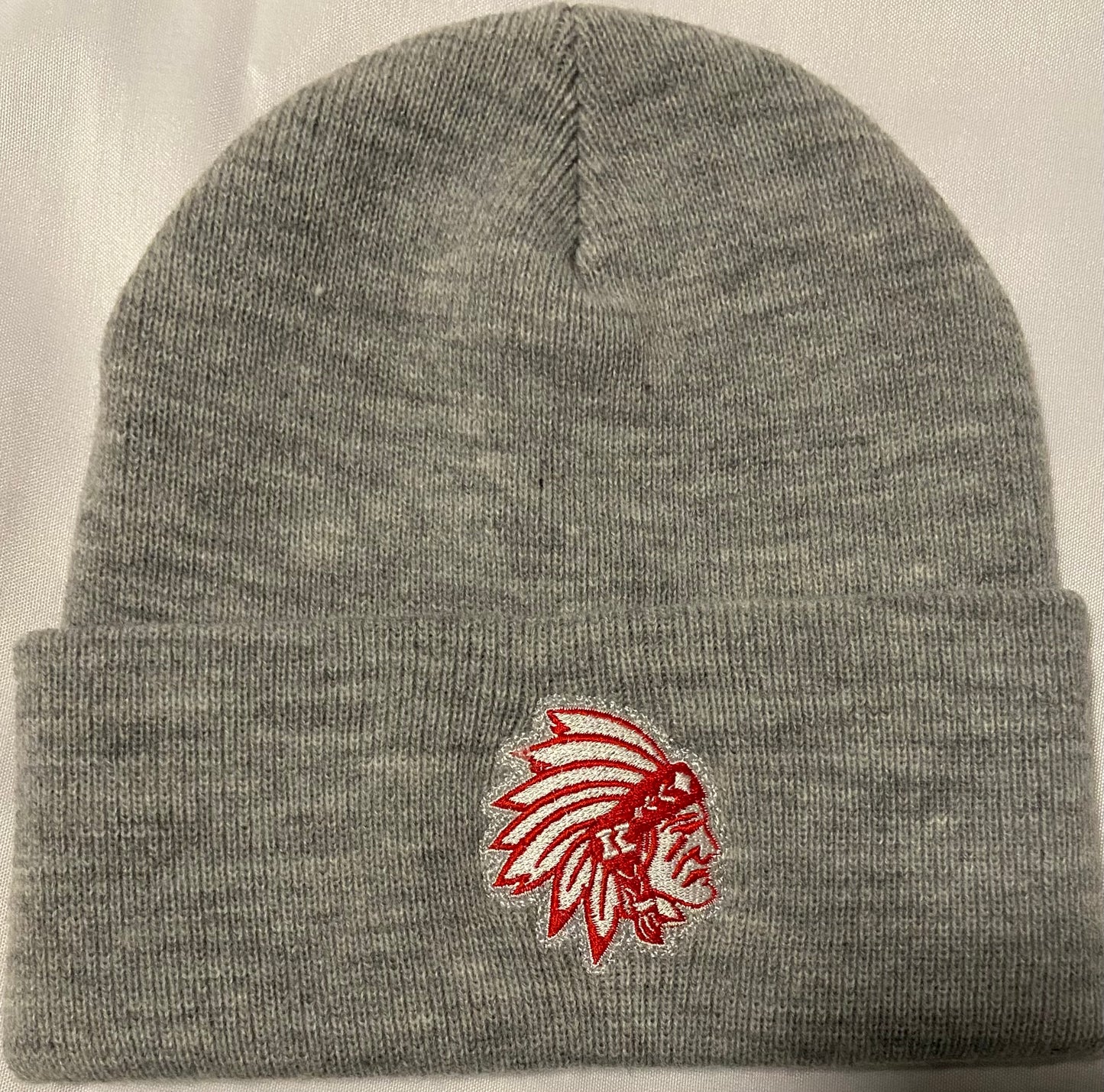 Knox Redskins Embroidered Logo 12" Beanie - Grey Winter Hat