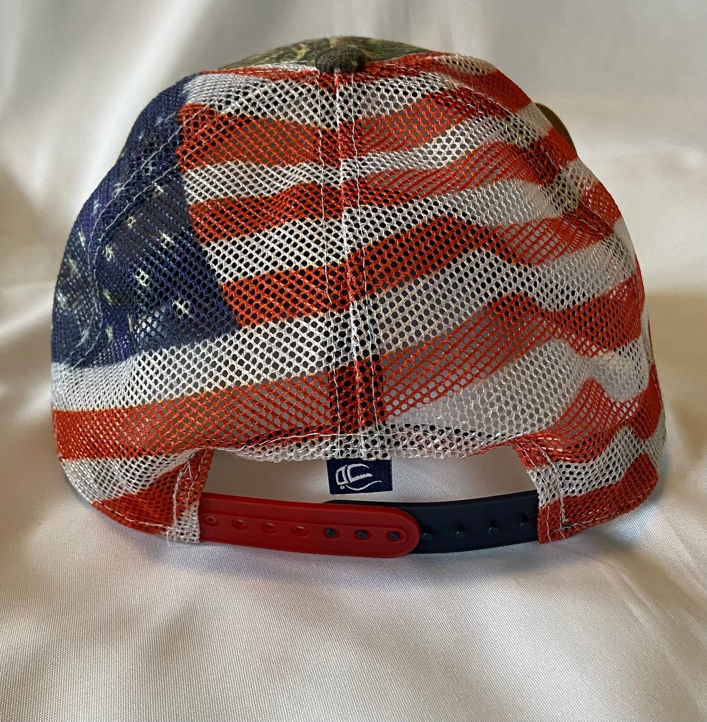 Knox Redskins Embroidered Camo Mossy Oak Hat w/ American Flag back - Adjustable