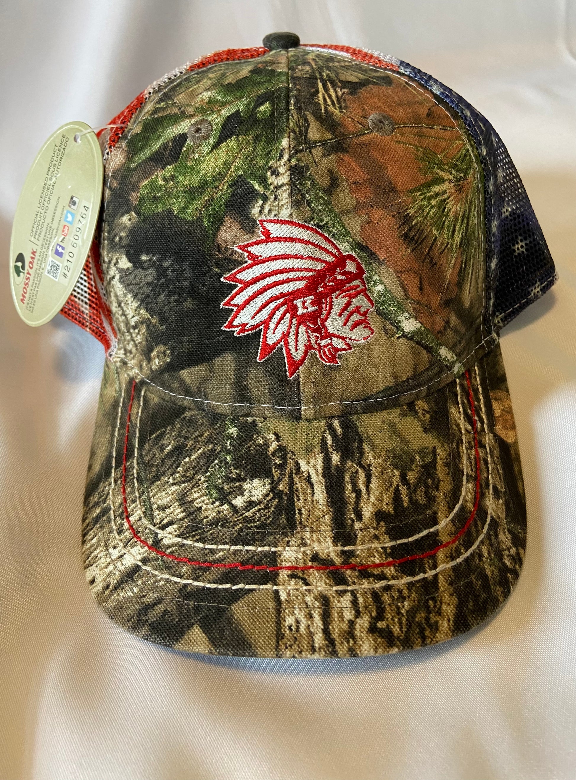 Knox Redskins Embroidered Camo Mossy Oak Hat w/ American Flag back - A –  Tomahawk Custom