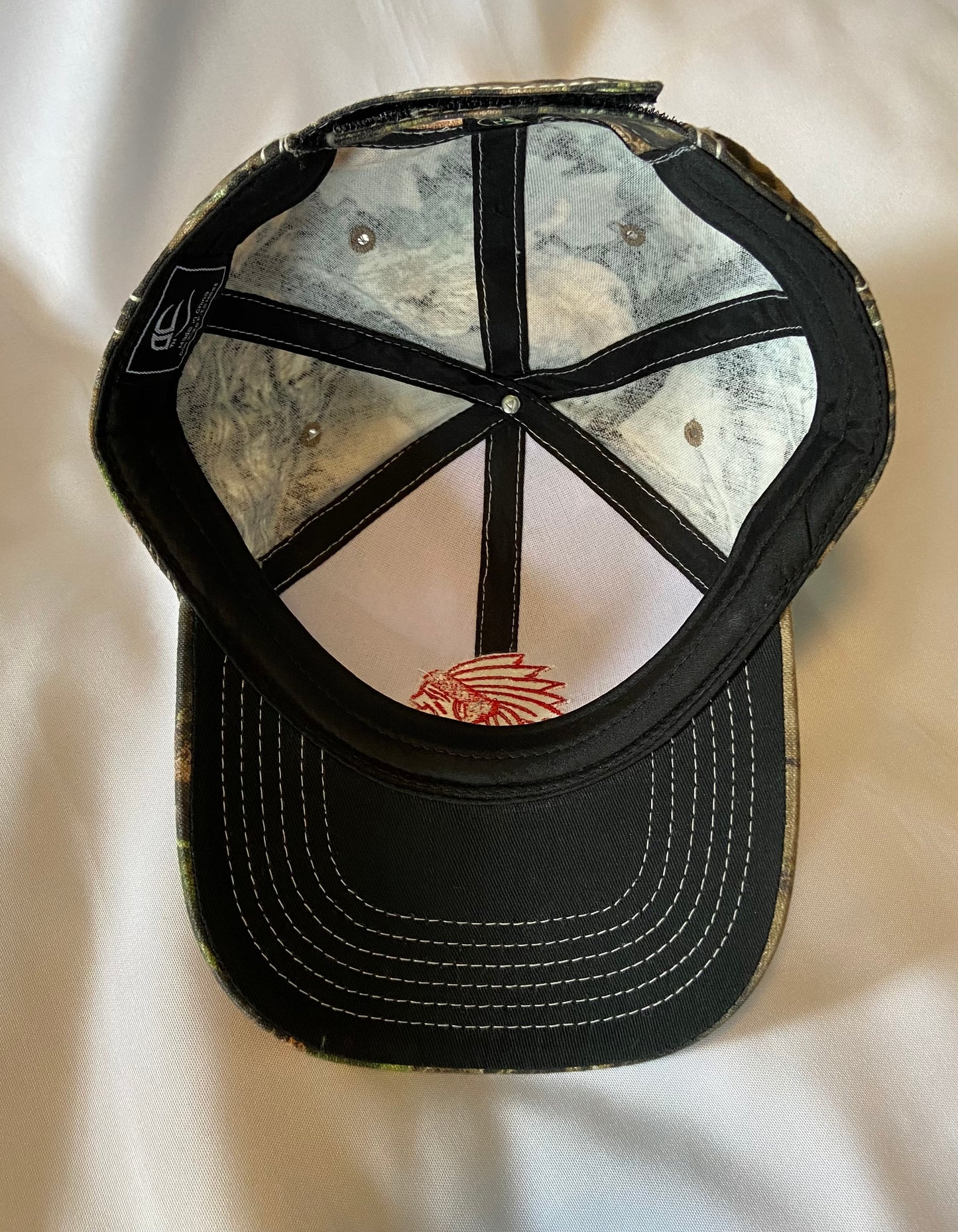 Knox Redskins Embroidered American Flag and Camo Mossy Oak Hat - Adjustable