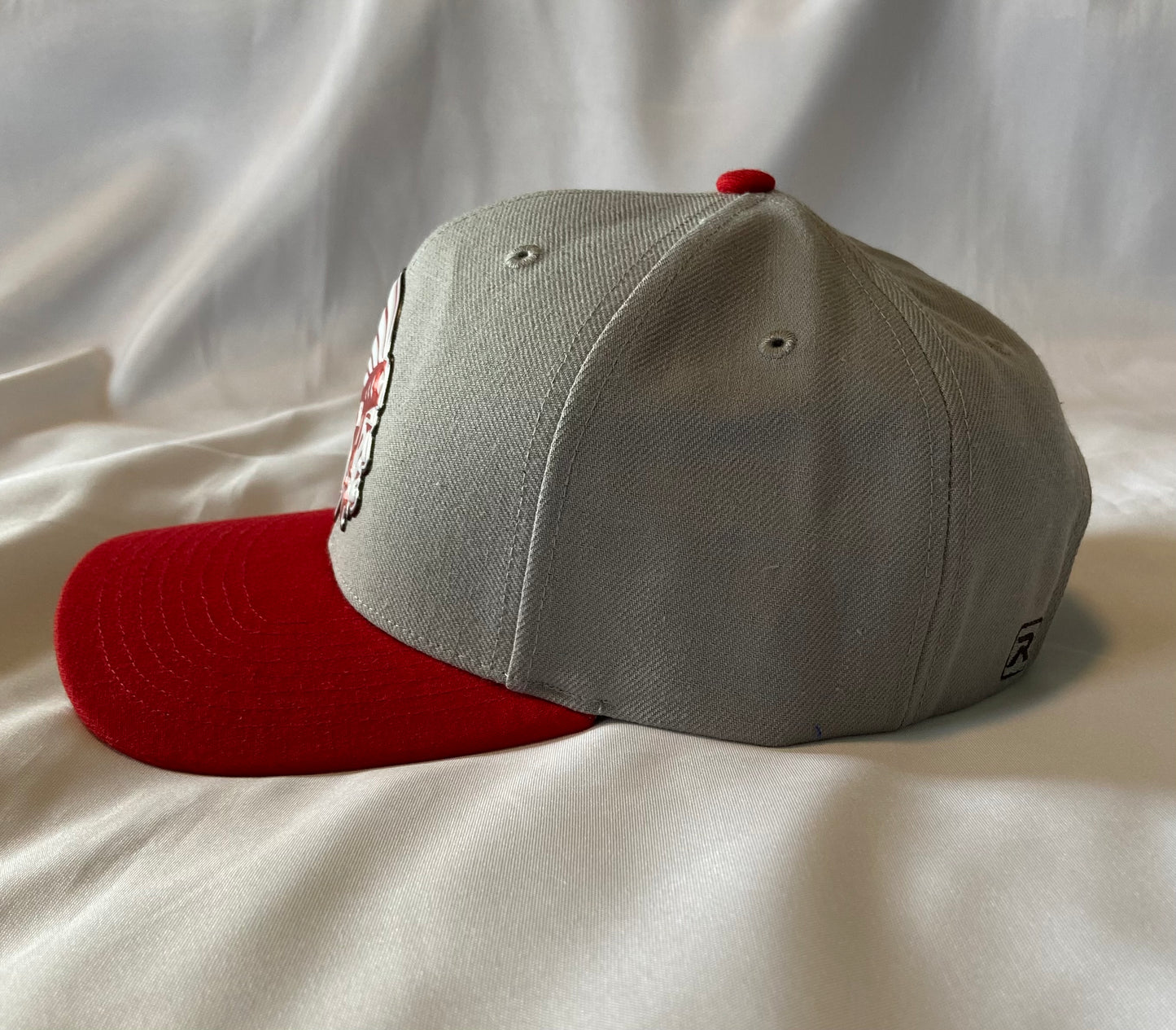 Knox Redskins 3D Patch Baseball Hat - Adjustable Cap Size - Grey and Red