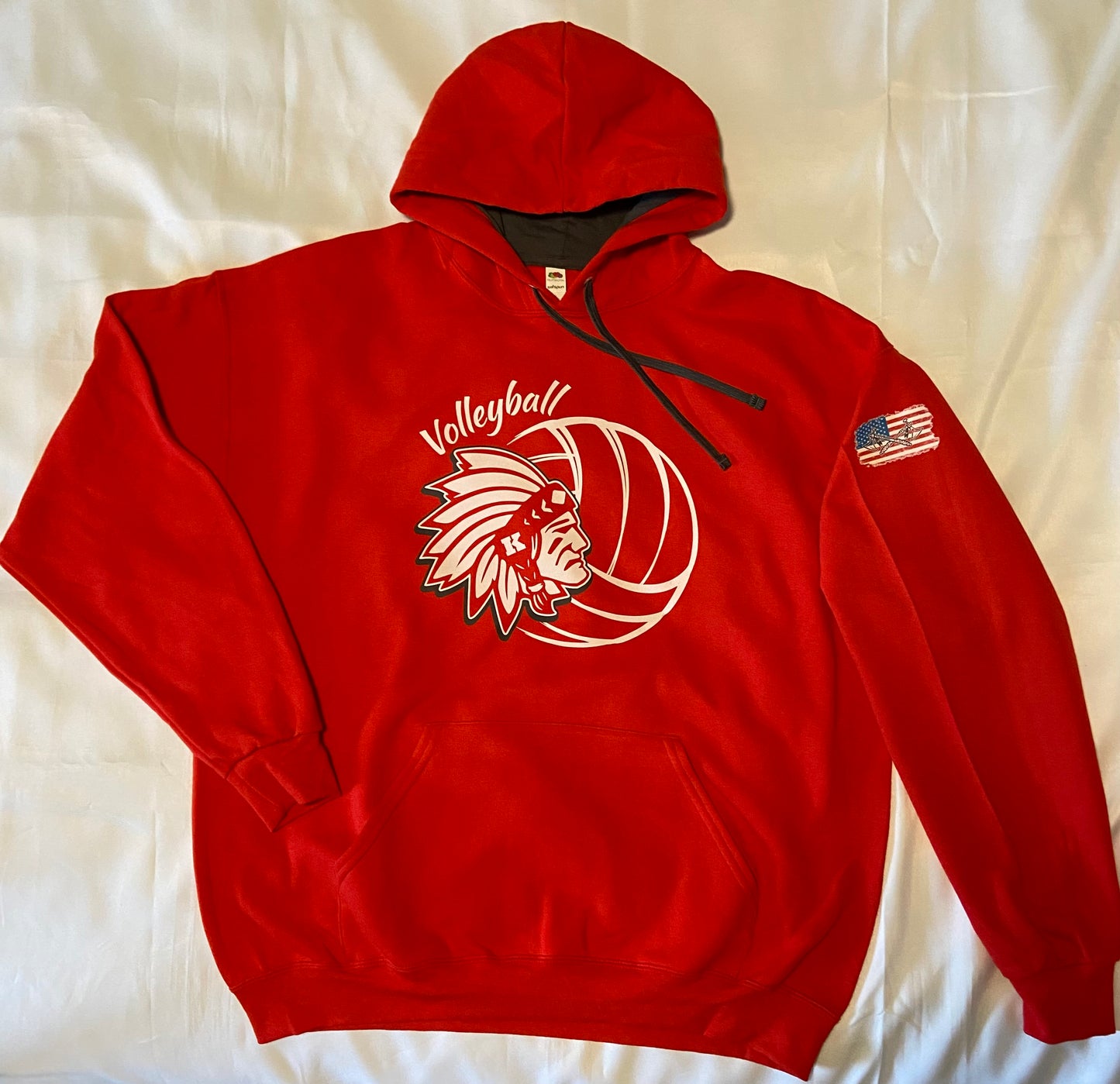 Knox Redskins VOLLEYBALL Hoodie - Red - Adult and Youth Sizes