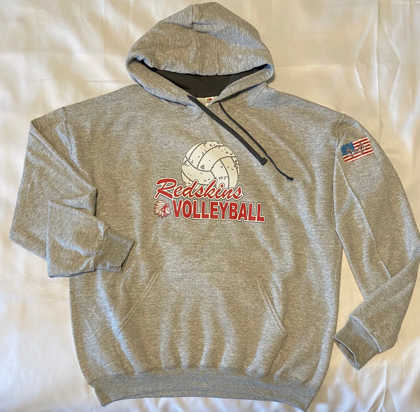 Knox Redskins VOLLEYBALL Team Hoodie - Grey - Adult and Youth Sizes