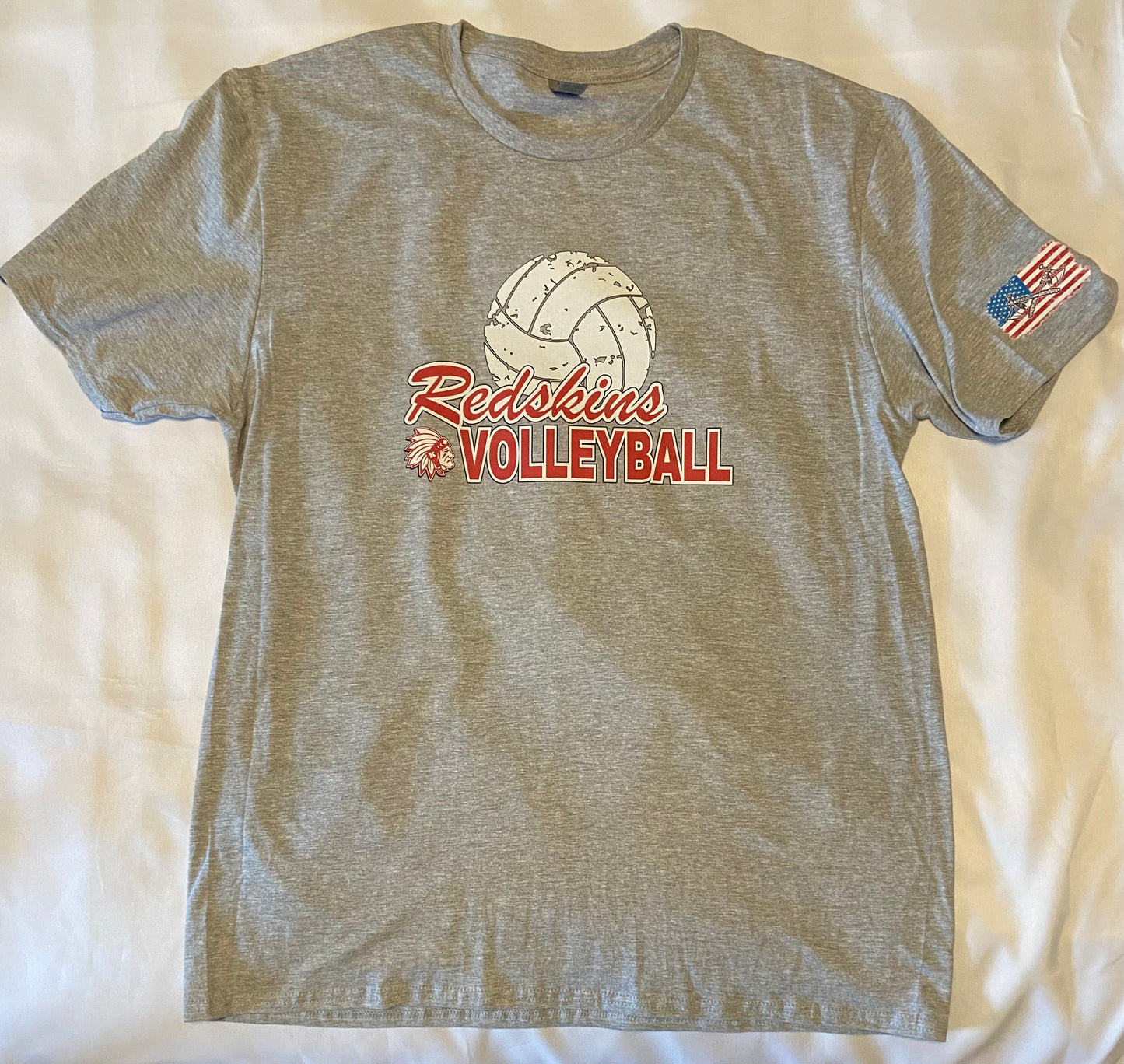 Knox Redskins VOLLEYBALL Team T-shirt - Grey - Adult and Youth Sizes