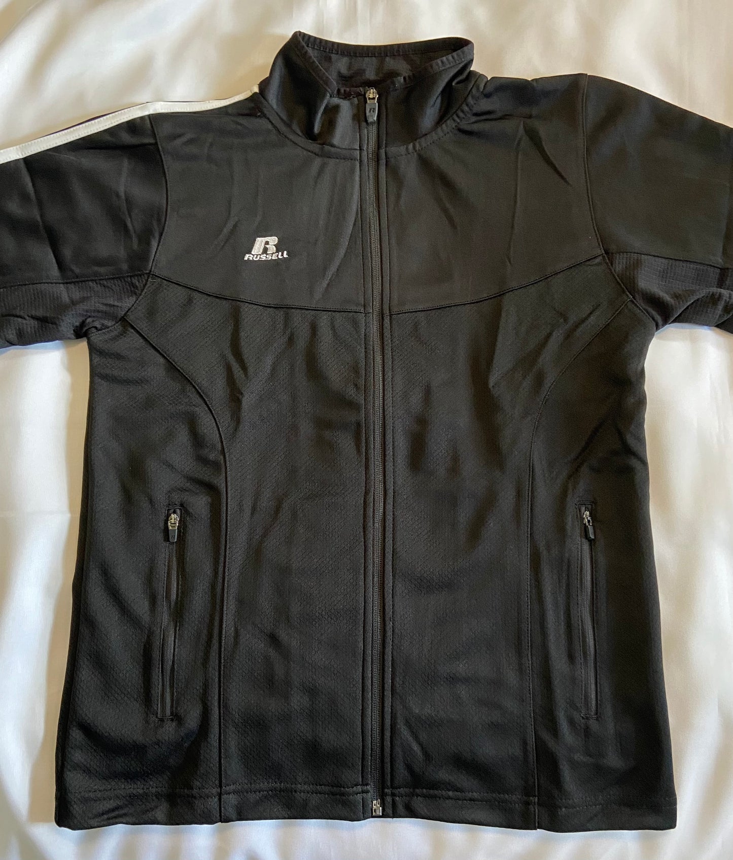 Russell Athletic Brand Full Zip Youth Jacket - Black or Dark Grey - Blank or Redskins print