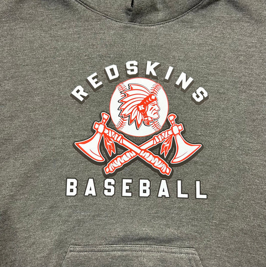 Knox Redskins Baseball Tomahawk T-shirt - Dark Grey - Adult and Youth Sizes