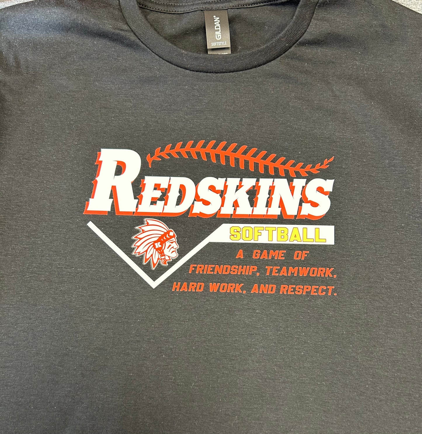 Knox Redskins Softball Team T-shirt - Black - Adult and Youth Sizes