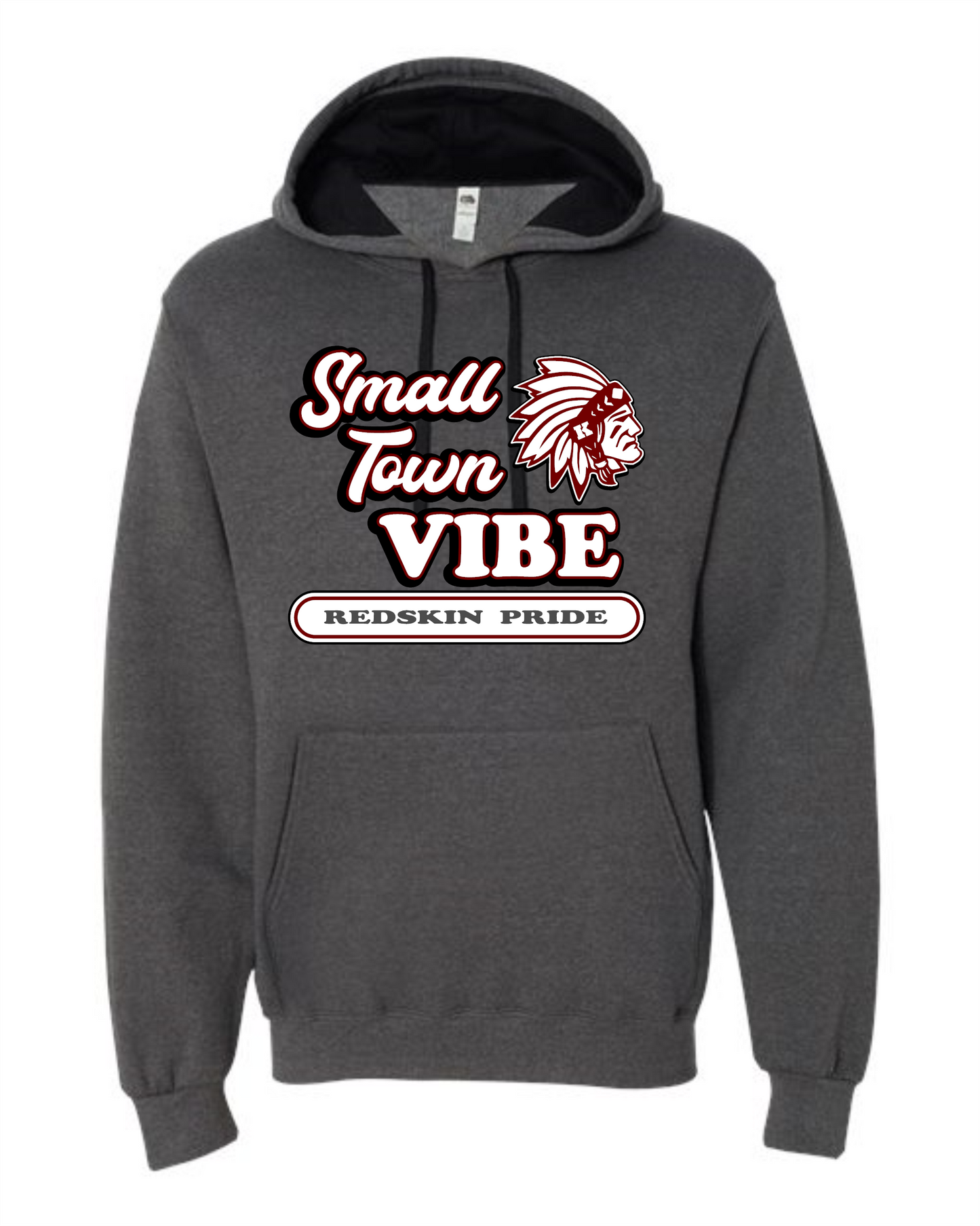 Small Town Vibe Redskin Pride Hoodie - Dark Heather Grey - Knox Redskins